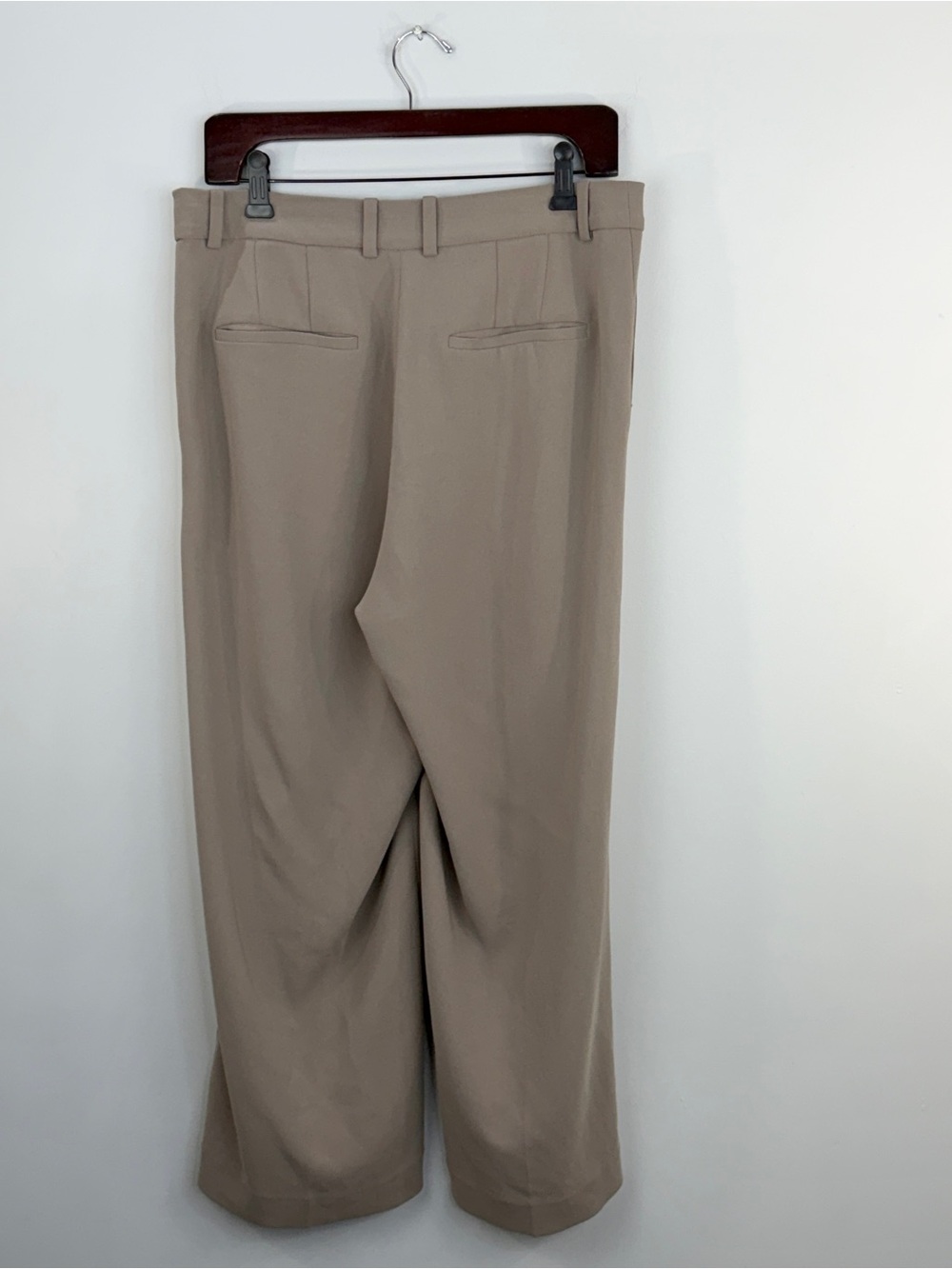 Aritzia Babaton taupe brown old money pleated cropped wide leg crepe pant 10 - Picture 5 of 14
